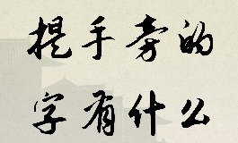 提手字旁的字有哪些？带扌字旁好听的男生名字推荐