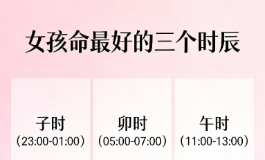 女孩命最好的三个时辰，占一个就是富贵好命